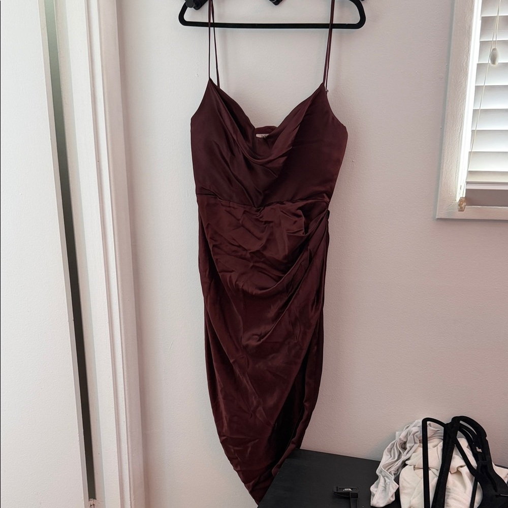House of CB Burgundy corset Reva Dress